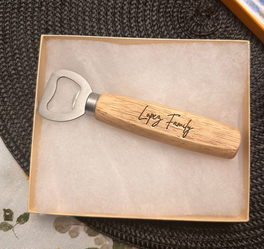 Bottle Opener with Wooden Handle