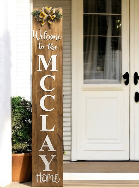 Porch Leaner Welcome Sign - Family Name