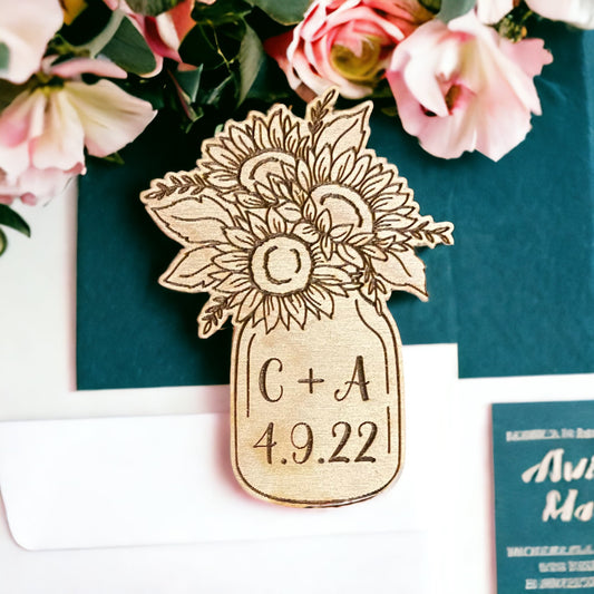 Rustic Save the Date Magnet - Wedding/Quincenera/Debut/Anniversary (Set of 100)