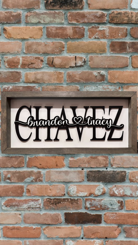 Split Name Sign Personalized