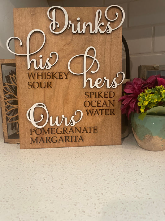 Wedding Bar Signs