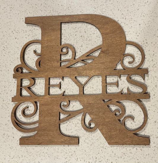 Laser Cut Monogram Sign