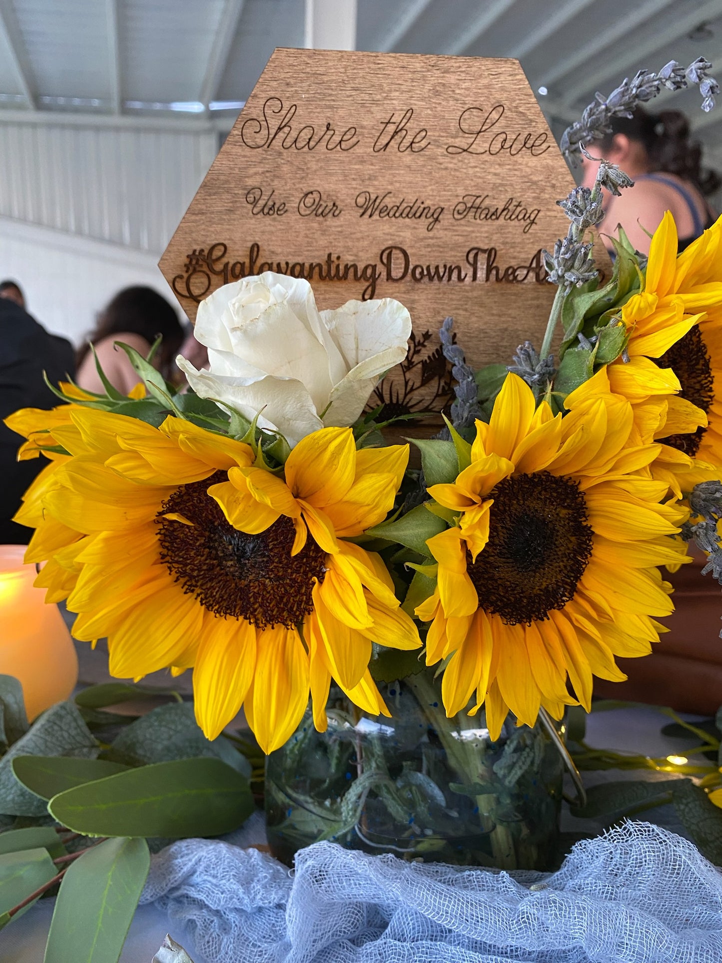 Table Signs with Wedding Hashtag