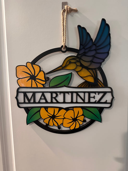 Hummingbird Welcome Sign