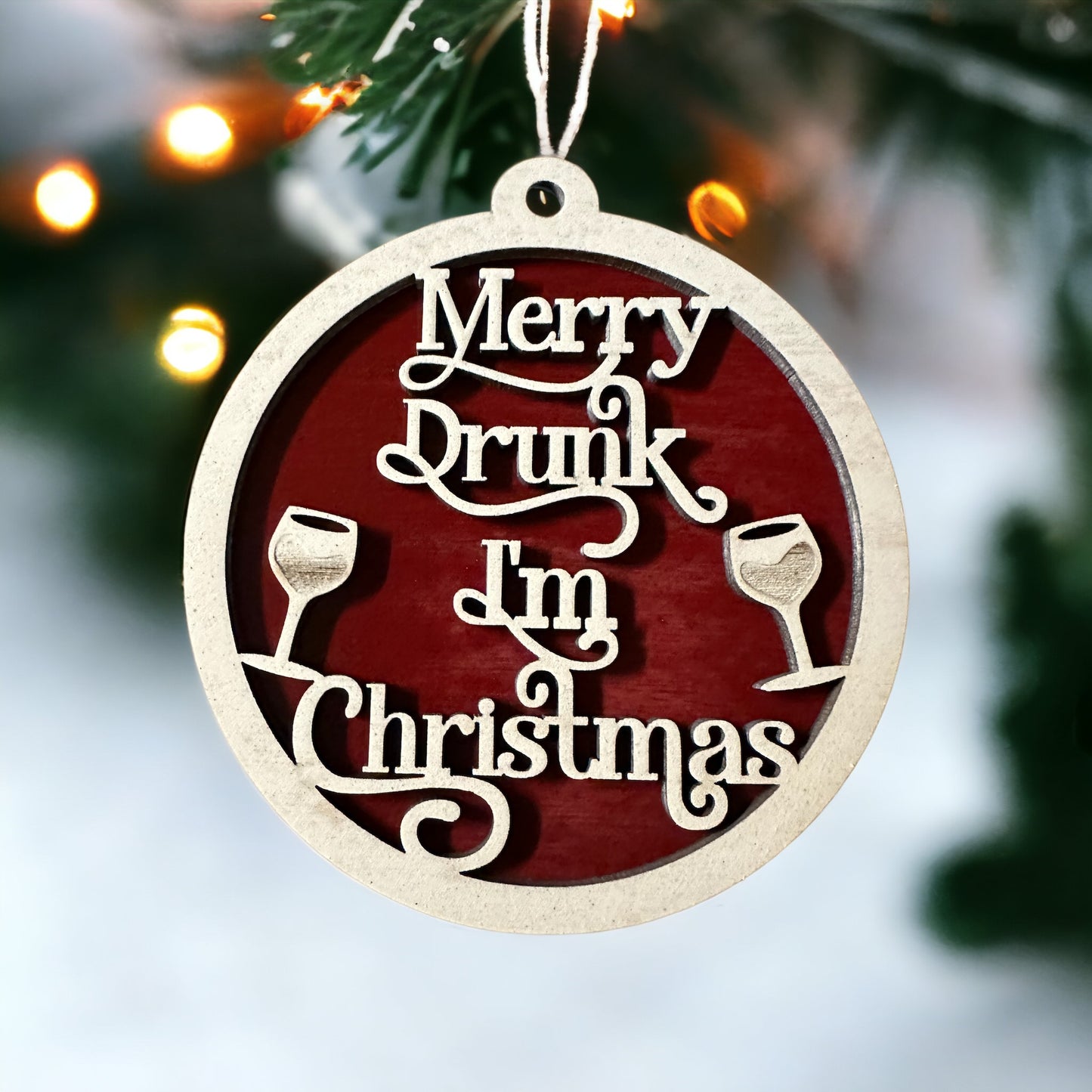 Merry Drunk I’m Christmas Ornament