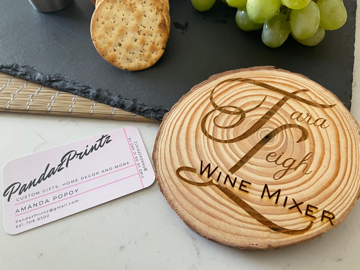 Customized Natural Wood Coasters - Set of 4