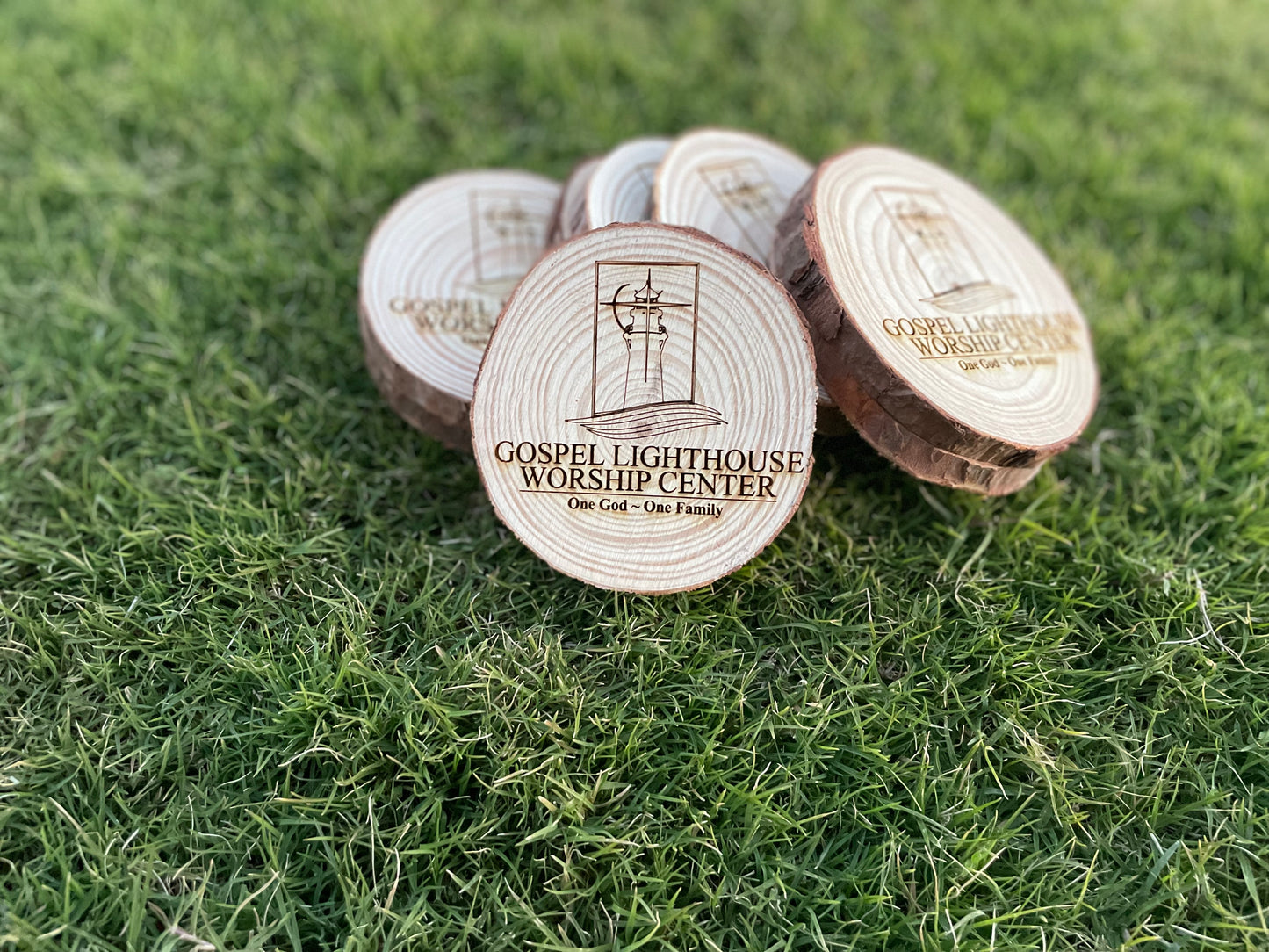 Customized Natural Wood Coasters - Set of 4